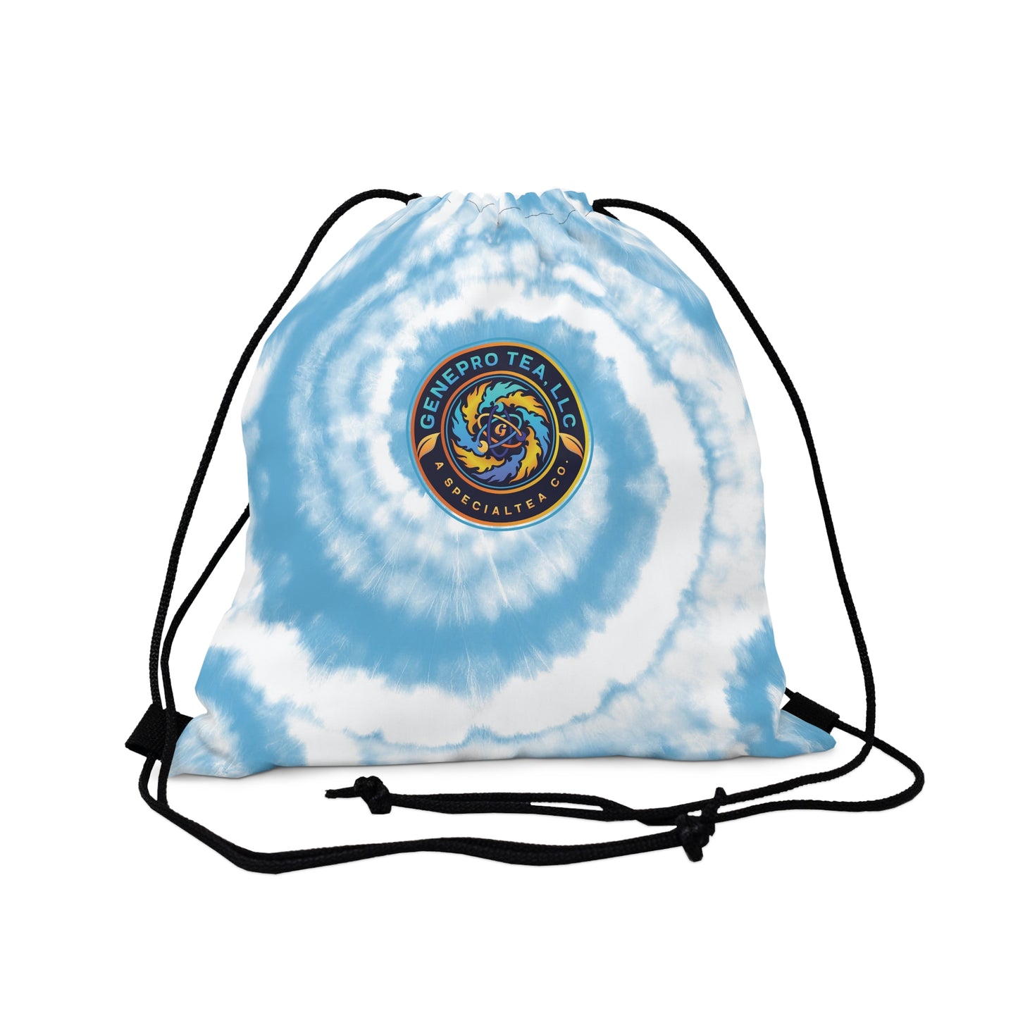Tea Logo tie dye blue Outdoor Drawstring Bag